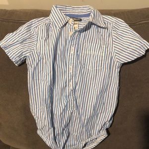Stripped button down boys onsie